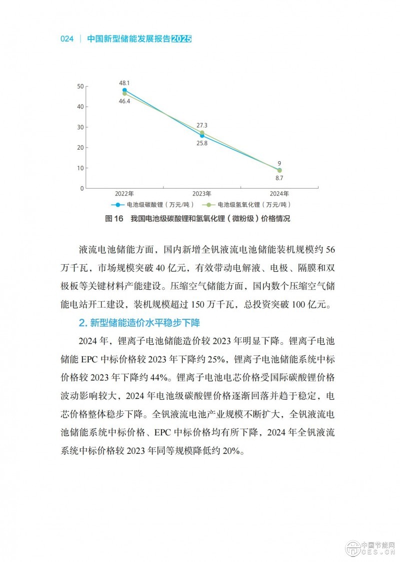 国家能源局发布《中国新型储能发展报告2025）》